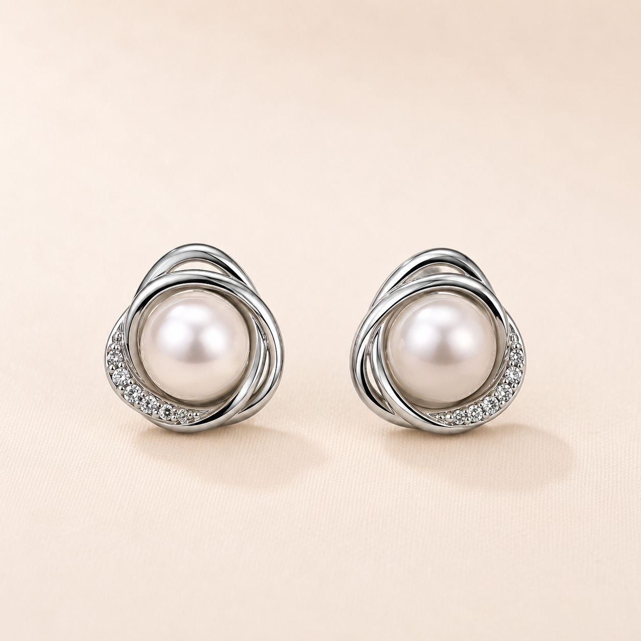 Celeste Pearl Silver Earrings