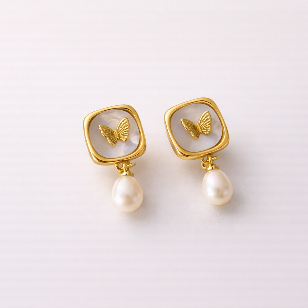 Butterfly Pearl Whisper Earrings